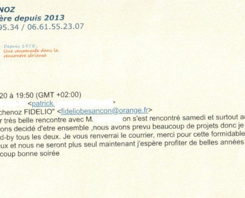Temoignages Mail de Patrick