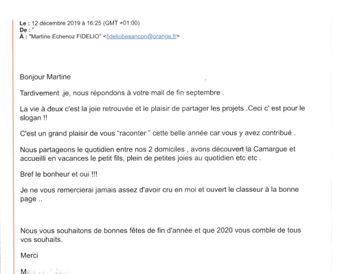 témoignage par mail