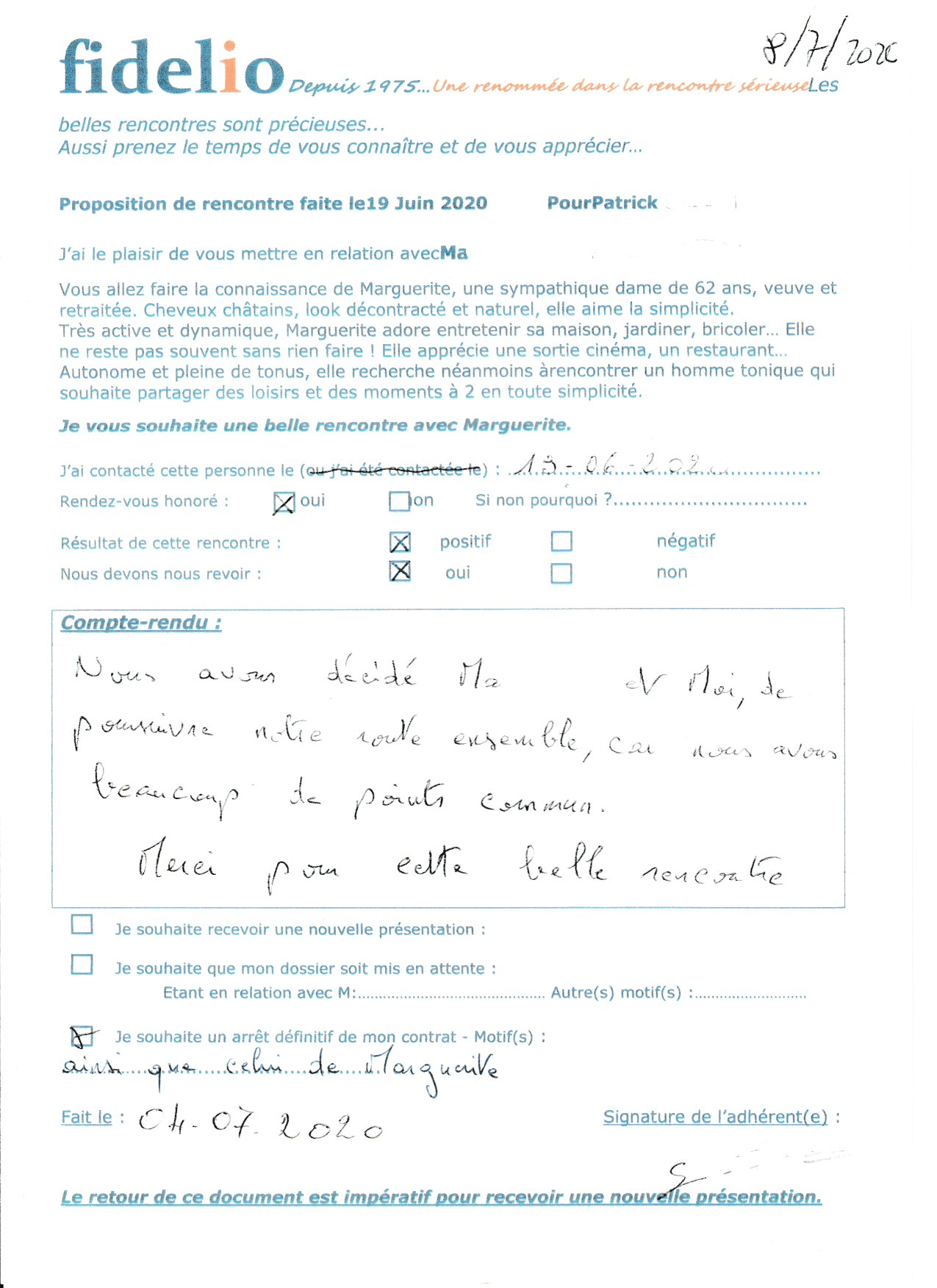 Témoignage compte-rendu